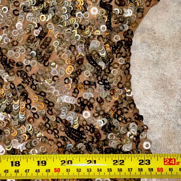 VINCE Gold & Champagne Sequin Mini Dress - Picture 5 of 14